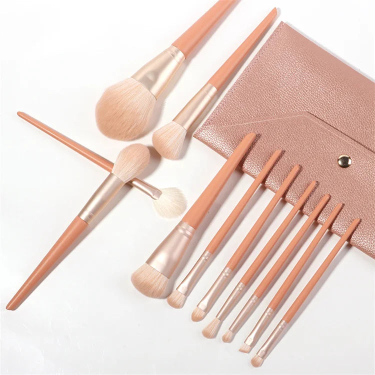 Private Label Brush Set Makeup Professional Storage Bag Custom Logo Pink Makeup Brushes Premium