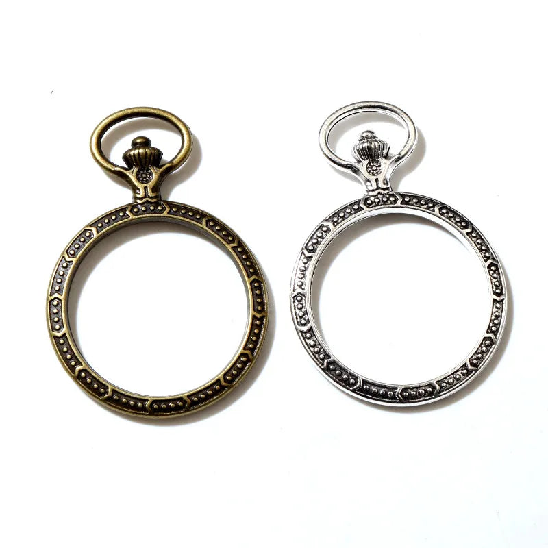 37x54mm Bronze Antique Gold/Silver Plated 30mm Inner Size Frame Pendant Cabochon Base Setting DIY Necklace Jewelry Findings
