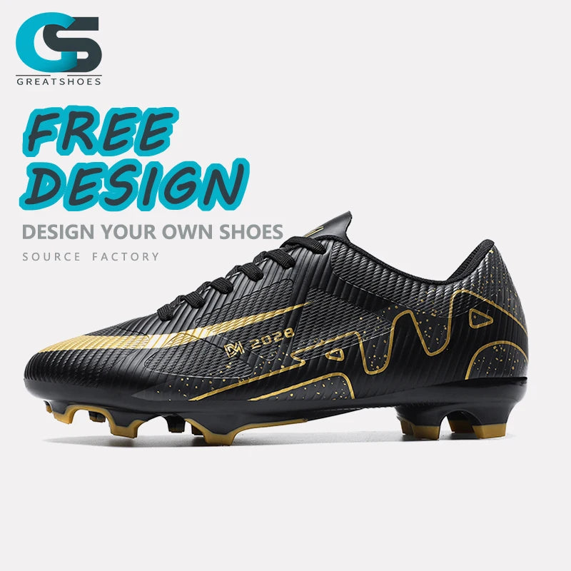 Greatshoes Black Football Shoes Wholesale Football BootsShoes Soccer Fujian Football Boots Professional