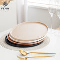 European Ceramic Colorful Glaze Matte Flat Plates Restaurant Nordic Wedding Ceramic Dining Dinner Plate Porcelain Plate & Dish
