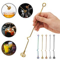 Stainless Steel Honey Dipper Stick Z Shape Bent Handle Cocktail Drink Stirrer Spring Coil Mixing Spoon for Tall Glass Jar