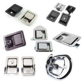 Stainless Steel 304 Paddle Latch Trailer Door Lock Galvanized Zinc Plated Powder Coating Finish Black Finish Alloy Iron Material