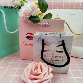 Paper Eyelash Package Bags Mini Handbag Lashes Gift Bag pink Black Lash Bags