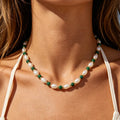 Original Design Freshwater Pearl Malachite Beaded Choker Necklace for Women Wedding Party Fashion Jewelry