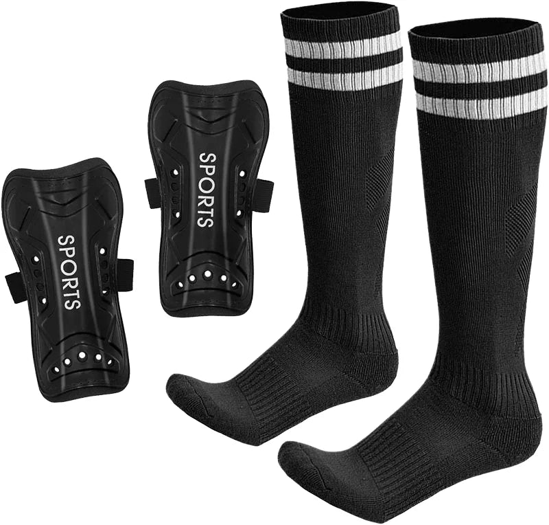 Melenlt Calf Protective Gear Lightweight Adjustable Kids Soccer Shin Guards and  Soccer Socks