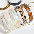 Fashion Simple Personality Casual Leopard Print Bright Color Acetate Headband with Retro Elegant Headband Hair Accessories