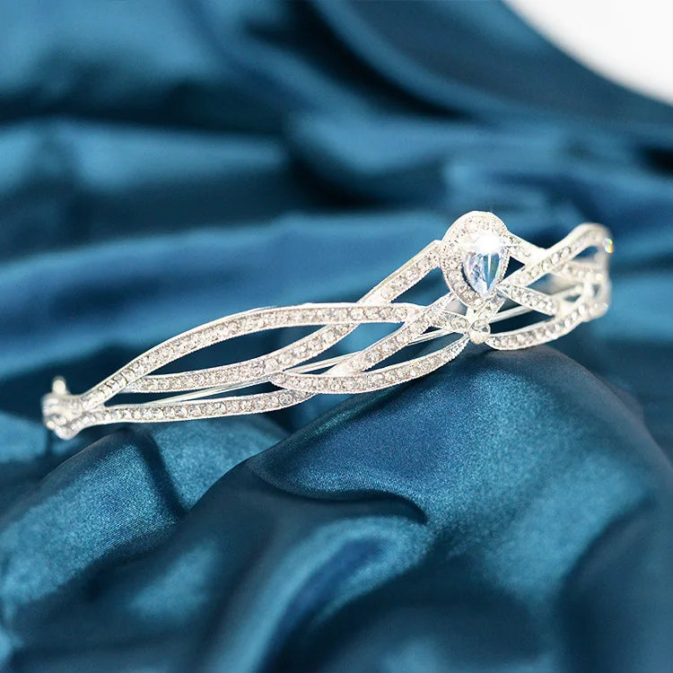 2025 New Bridal Tiara White Crystal Crown Bridal Princess Crown Headband Zircon Wedding Tiara Fine Fashion Jewelry