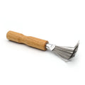 Portable Wooden Handle Cleaning Tool Reusable Hair Remover Brush Comb Cleaner with Metal Wire