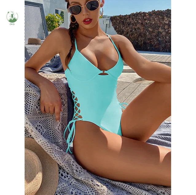 Girls Swimwear Women Bandage Swimsuit One Piece Bodysuit Women Backless Bikini Bodycon Bathing Suit Women Monokini Beachwear