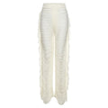 Woman Pants Fall Low Waist Casual Loose Straight Hollow Out Tassels Trousers and Pants
