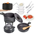 Backpacking Cookware Mess Kit Frying Pans and Pot Set for Camping for Outdoor Cooking Gear