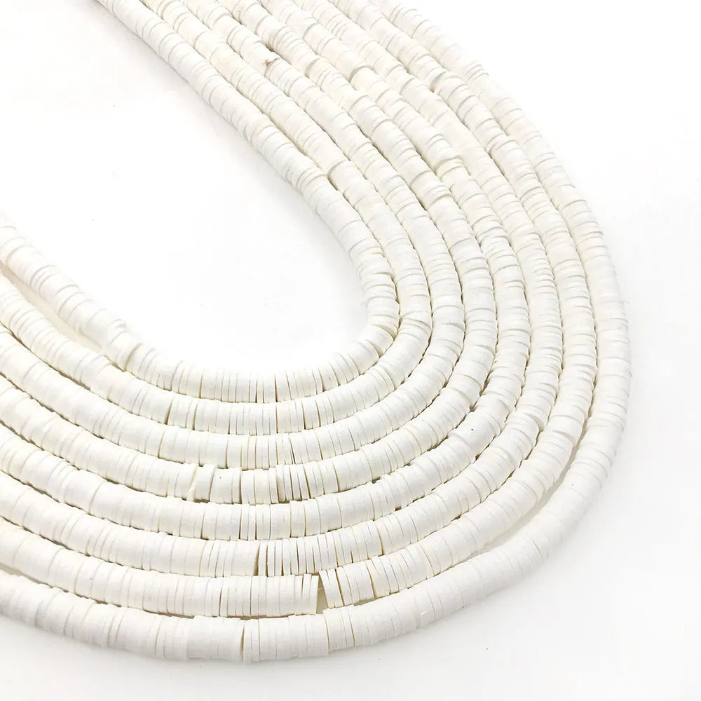 Wholesale JI Bai Zhao 6mm Pure White Polymer Clay Beads Third Party Certified DIY Jewelry Making Supplies Bracelets Necklaces