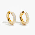 LOZRUNVE 14kt Gold Jewelry Factory 925 Silver Chunky Dome Full Pave Diamond CZ Luxury Large Hoop Earring
