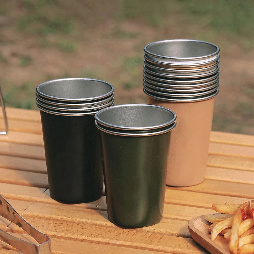 Camping 350ml Coffee Cold Drink Cup Camping Beer Glass Milk Cup Outdoor 304 Stainless Steel Water Cup
