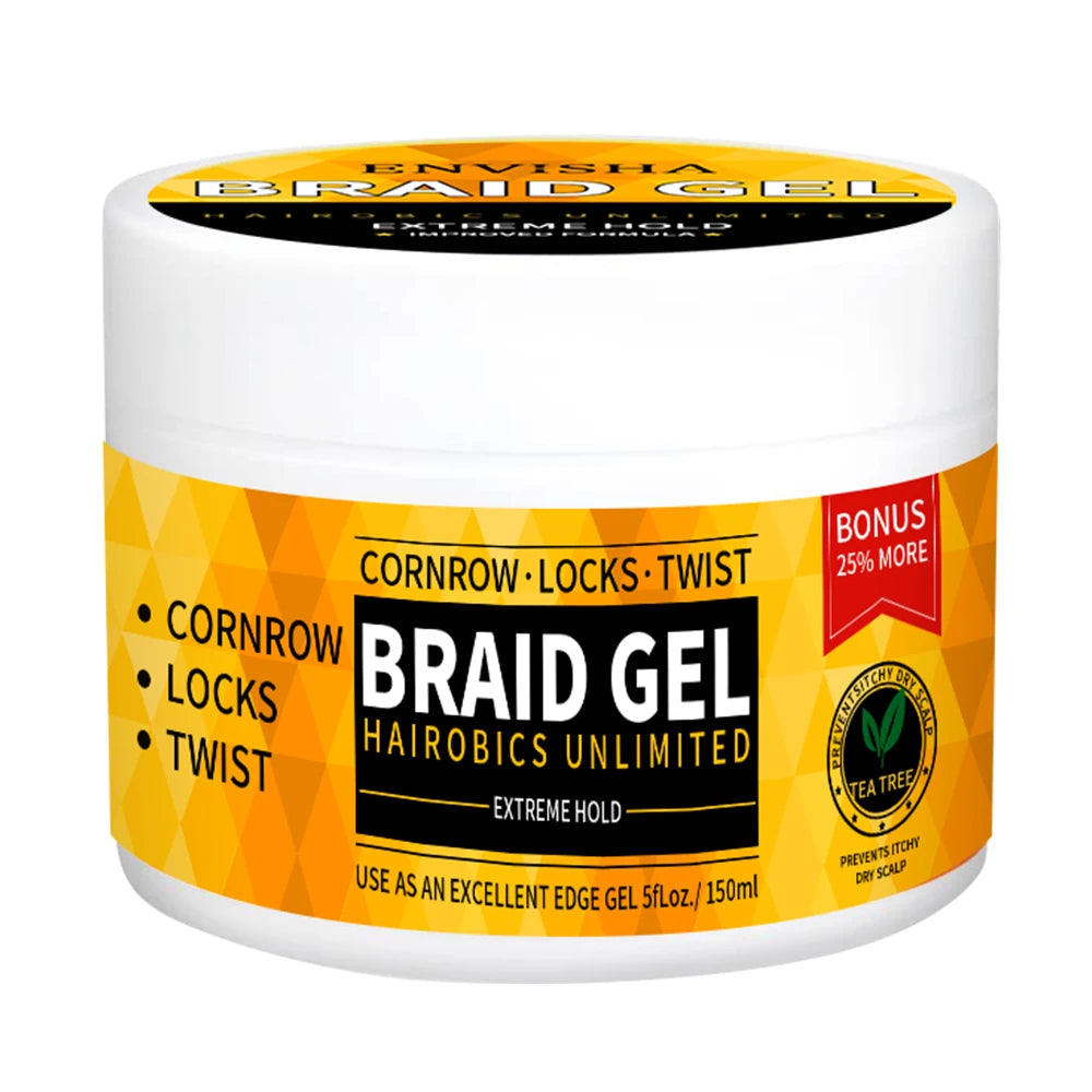 Easy Use Long Lasting African Hair Braid Gel Moisturizing Anti Frizz Styling Gel Afro Edge Control Wax