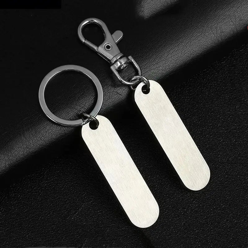 Custom DIY Laser Engraving Mirror Fashion Blank Stainless Steel Keychain Accessories Personalize Blanks Bar Blank Metal Keychain