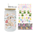 5000+ Wholesale Easter Bunny 3D UV DTF Cup Wrap Transfers 16oz UV DTF Easter Tumbler Glass Cup Wraps Stickers Decals