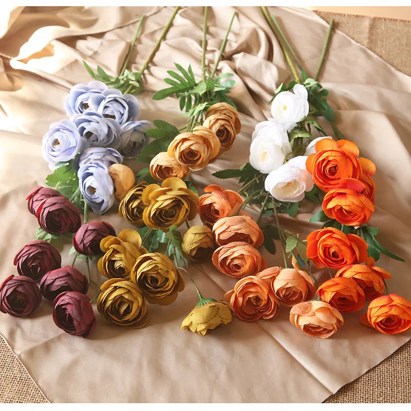 Wholesale Artificial 7 Heads Lotus Roses for Wedding Ceiling Hanging  Flower Decor