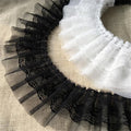 1 Yard Gauze Edge Trim Lace Pleated  Fabric Hemline Bridesmaid Wedding Applique Dress DIY Sewing Craft