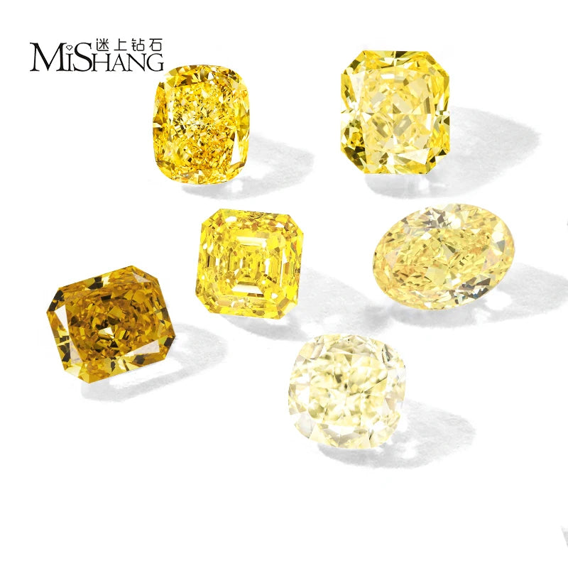 Fancy Vivid Yellow Color CVD HPHT VS VVS Lab Grown Diamond IGI Certified Yellow Color Fancy Shape Lab Diamond