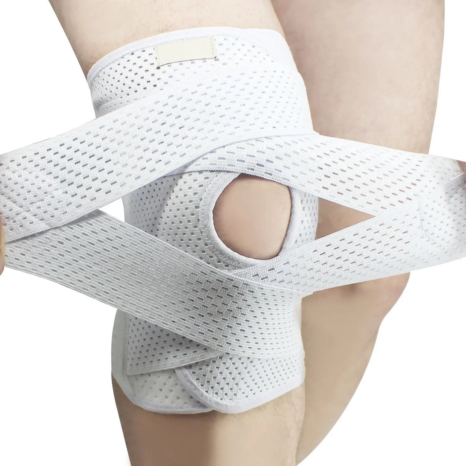 Adjustable Breathable Knee Brace with Side Stabilizers Knee Pads for Meniscal Tear and Knee Pain Relief Men and Women
