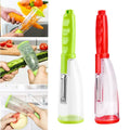 Multi-Function Creative Storage Plastic Kitchen Gadgets Vegetable Fruit Peeler Rubbish Box Paring Knife for Food Home Use