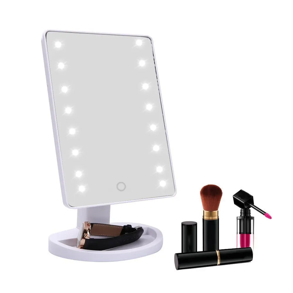 Factory Directly Desktop LED Makeup Mirror Magnifying Vanity Tabletop Cosmetic Mirrors with Storage Tray