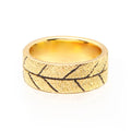 New Arrival Minimalist Gold Plated Finger Rings Couple Leaf Texture Basic Fashion Jewelry for Wedding and Engagement