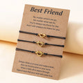 Luxury 18K Real Gold Plated Stainless Steel Charm Knot Adjustable Woman BFF Best Friend Friendship Bracelet Set Jewelry