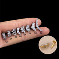 Wholesale Cubic Zirconia  Cluster Labret Helix Conch Cartilage Tragus 1.2mm Thickness ASTM F136 Titanium Piercing