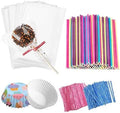 2025  Hot Sale 300 Pcs Lollipop Stick Cotton Candy Lollipop Paper Lollipop Packaging Bag Root Tie Silk for Candy Tools