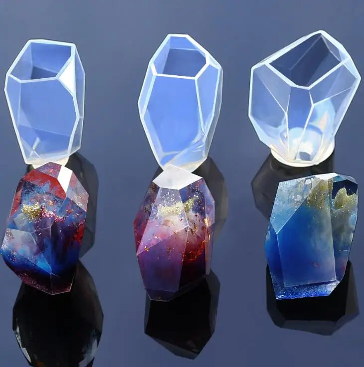 HY Large Multi-Faceted Gem Stone Resin Epoxy Mold for Jewelry MegaBDM