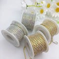 SINRONG Wholesale Sew-on Techniques AB Diamond Glass Shoe Bags Gold Silver Soles Wedding Decorations Rhinestone Chains Claw