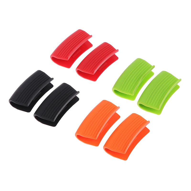 2pcs/Pair Anti-Hot Kitchen Gloves Multi-Color Silicone Oven Gloves with Casserole Ear Pot Handle & Cookware Accessories