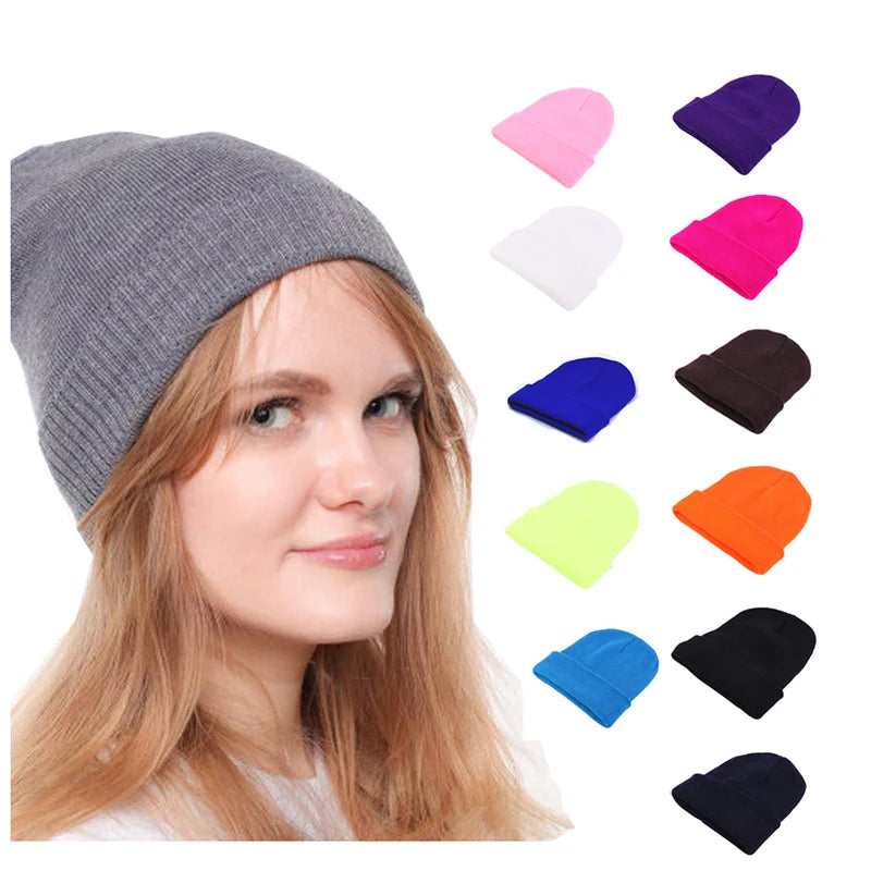 New Designer Winter Hat Fashion Brands Beanie Hat Wholesale Casual Cap Warm Autumn Knitted Winter Hat With Cute Solid Color