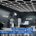 High Lightness Working Garage Lamp Geometric Shape Ceiling Design Hexagon Led Lights