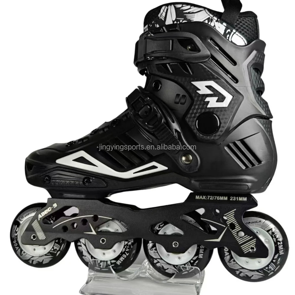 2025 Jingying Professional Unisex Adult Slalom Freestyle Aggressive Inline Skates Anti-Crash Racing Shoes With PU Wheel Material