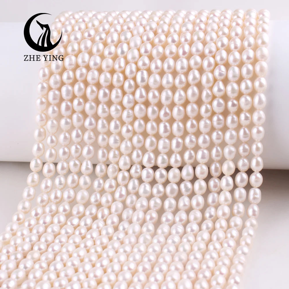 Wholesale 5-5.5mm 3A Rice Shape Cultured Freshwater Pearls Loose Pearls for Jewelry Making Bracelet Necklace Natural Pearl Beads