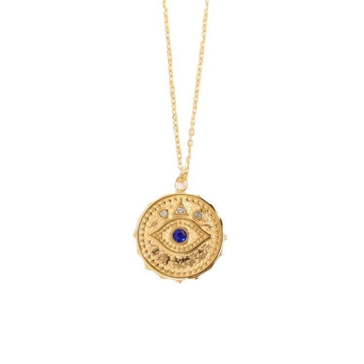 Wholesale Stainless Steel Gold Plated Gold Plated Jewelry Evil Pendant Third Eye Men Jewelry Women Charm