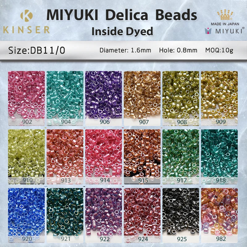Miyuki Delica Beads 1.6 mm [20 Color Inside Dyed 3 ]10g Pack