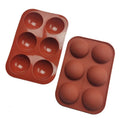Heat-Resistant Ice Cream Round Hemispherical Silicone Baking Pan 6 Cavity 3D Cake Mold for Baking Half Ball Chocolate Mould