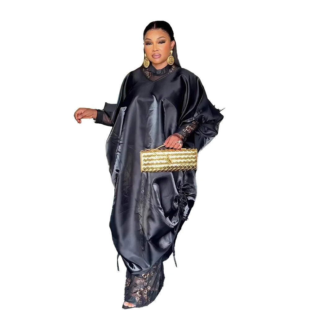 New Arrival African Kitenge Design Maxi Dress Hooked Cloak Ready Made African Dresses Lacy Underwear African American Dresses