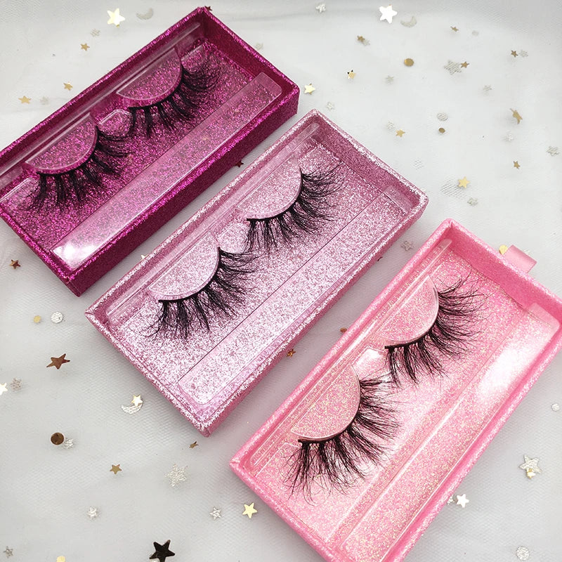 Wholesale Flufffy Style Mink Lashed Siberian Lash 16 Pairs Natural Whispy Mink Lashes Dramatic Strip 25 mm