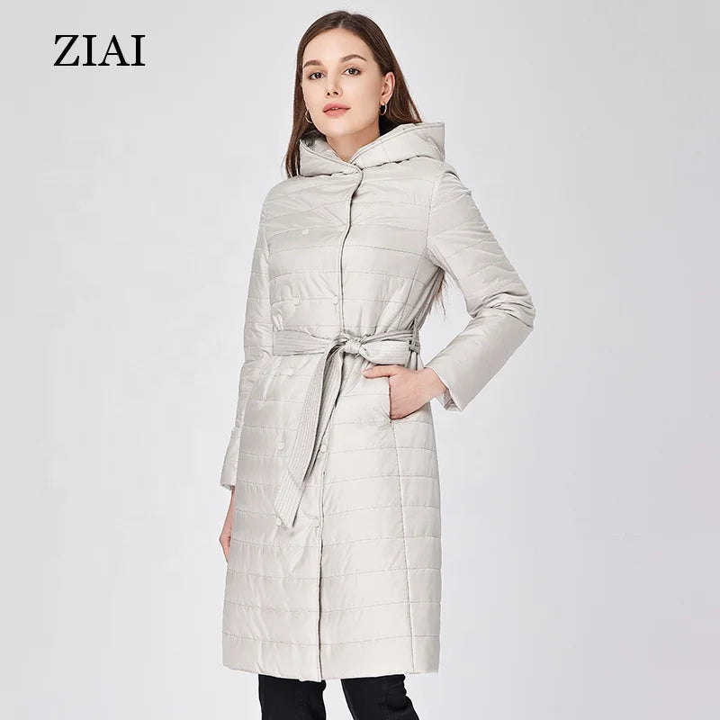 Fashion Ladies Quilted Puffer Coat Women Lightweight Double-breasted Button Padded Coat for Women
