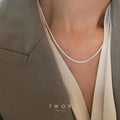Sparkle Rhinestone Twist Rope Chain Choker Necklace Glitter Crystal Plated Twisted Chain Shiny Necklace Jewelry