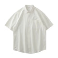 M-4XL Short Sleeved Luxury Loose Vintage Cotton Casual Shirt Workwear Jacket