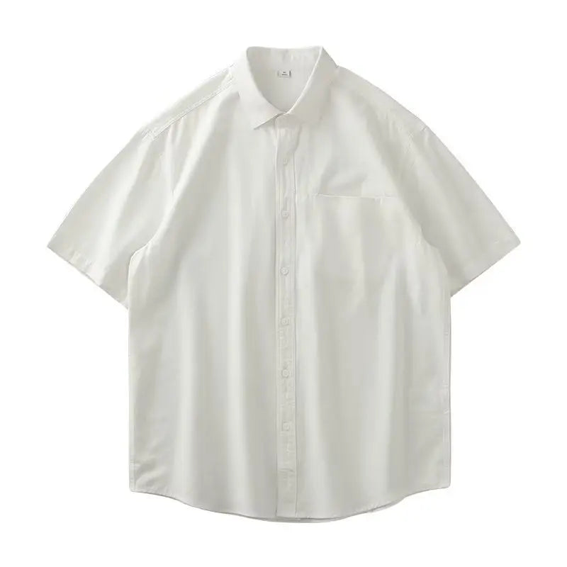 M-4XL Short Sleeved Luxury Loose Vintage Cotton Casual Shirt Workwear Jacket