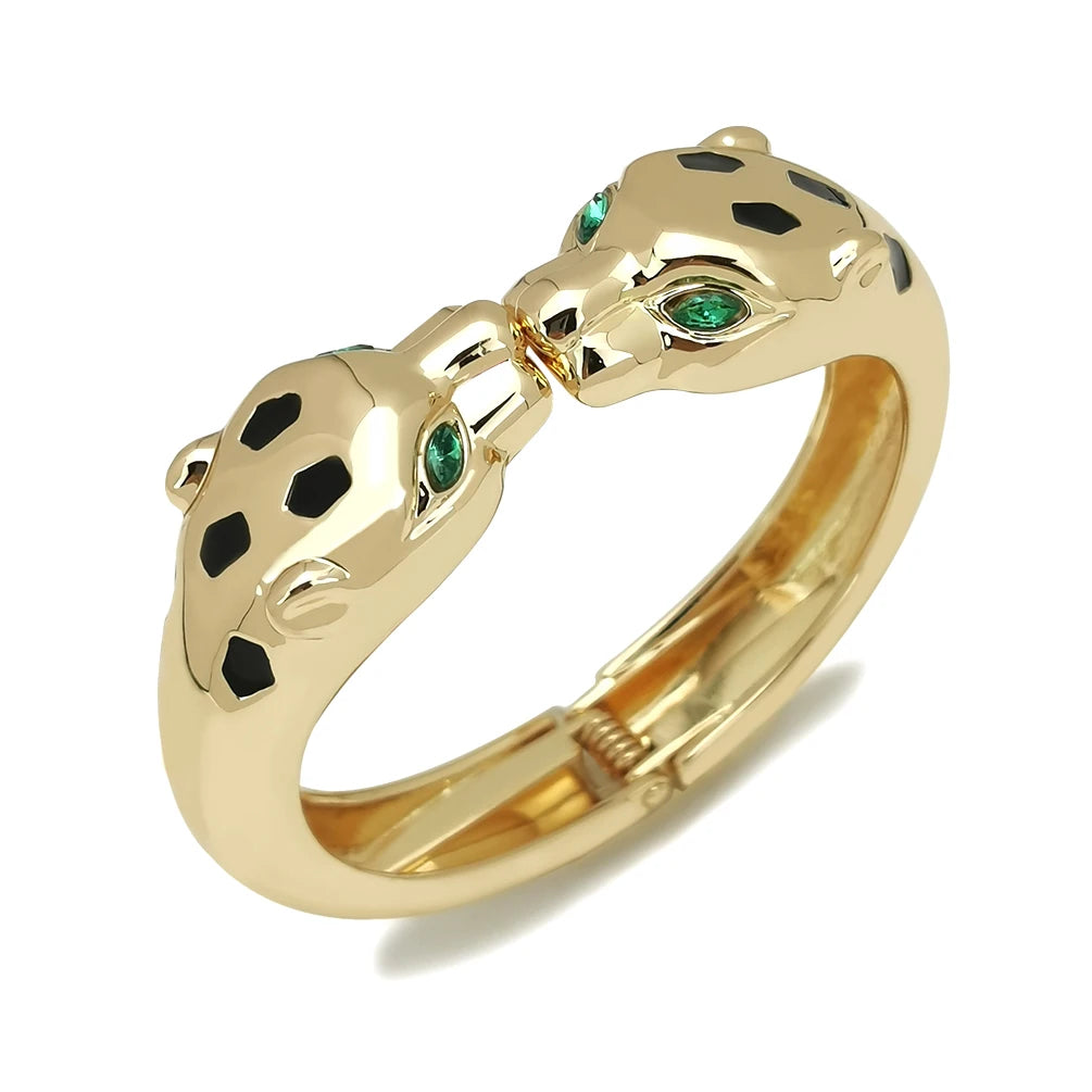 HANSIDON Exquisite Shiny Rhinestone Cute Animal Cuff Bracelet Drop Glaze Color Unique Design Bangle Bracelet Accessories