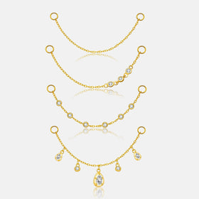 FUAMAY Fashion Vintage Water Drop Decor Stud Earrings 925 Sterling Silver 18K Gold Plated Earrings Decoration With Zircon