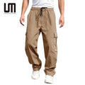 Custom Cheap Wholesale Trending  Streetwear Men Clothing Drawstring Waist Long Trousers Cargo Pants